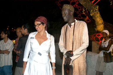 
	Curator Solange Farkas and artist Moussa Sene Absa
