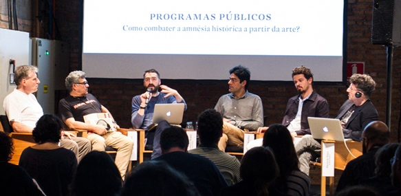 (left to right) Enio Staub, Aurélio Michiles, Augusín Peréz Rubio, Sebastian Diaz Morales, Jonathas de Andrade e Octavio Zaya (photo: Renata D'Almeida)
