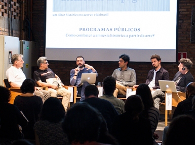 (left to right) Enio Staub, Aurélio Michiles, Augusín Peréz Rubio, Sebastian Diaz Morales, Jonathas de Andrade, and Octavio Zaya (photo: Renata D'Almeida)
