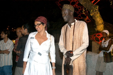 
	Curator Solange Farkas and artist Moussa Sene Absa
