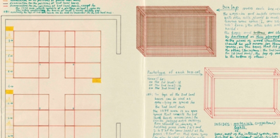 
	Planos para Experimento Barracão 2 (relacionado com as experiências anteriores Ninhos), incluído no Museu de Arte Moderna de Informação de exposições de 1970, 1970.
